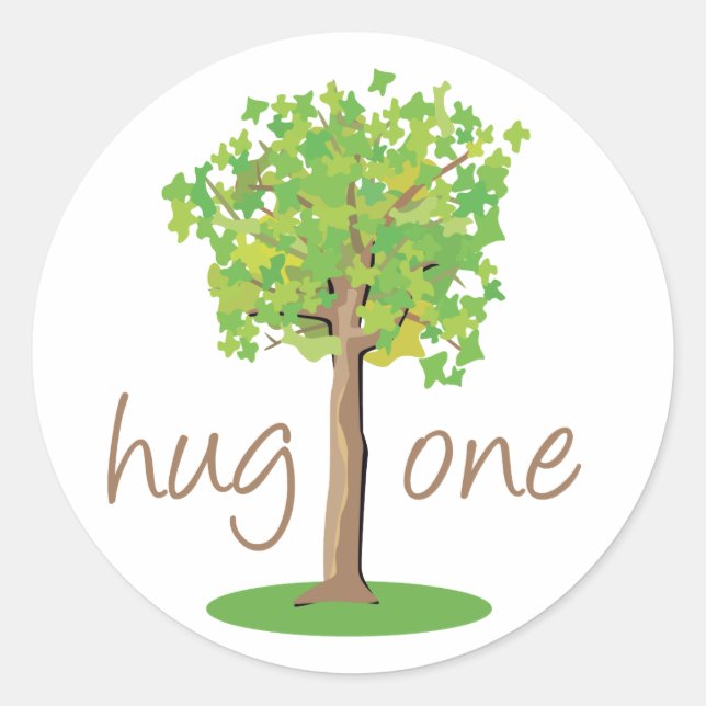 Pegatina Redonda Tree Hugger (Anverso)