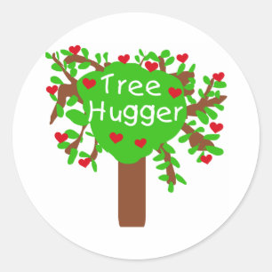 Pegatina Redonda Tree Hugger
