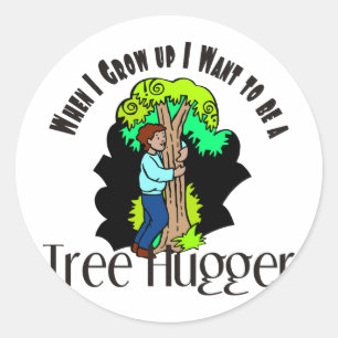 Pegatina Redonda Tree Hugger