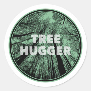 Pegatina Redonda Tree Hugger Green