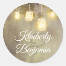 Tree Mason Jar ilumina matrimonio rústico en el ca