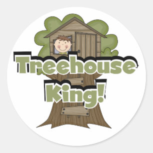 Pegatina Redonda Treehouse King Tshirts y regalos