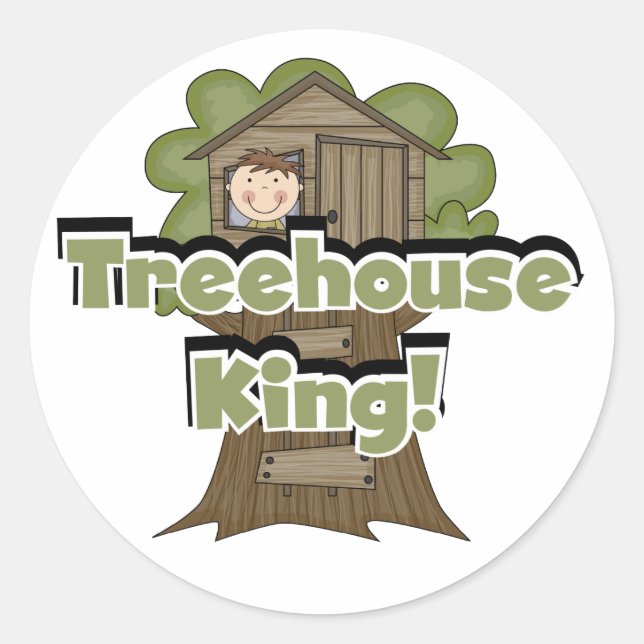 Pegatina Redonda Treehouse King Tshirts y regalos (Anverso)