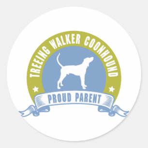 Pegatina Redonda Treeing Walker Coonhound