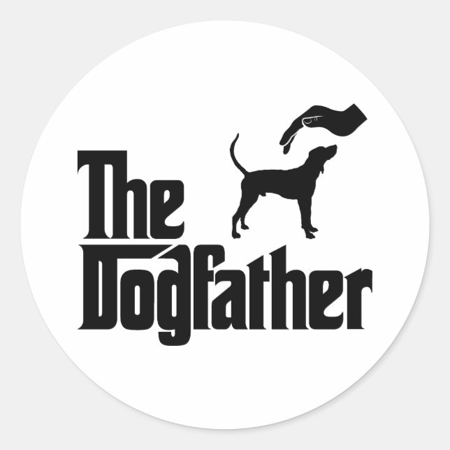 Pegatina Redonda Treeing Walker Coonhound (Anverso)