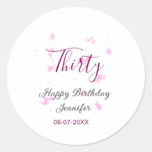 Treinta años purpurina rosa estrellas negro 30 fec