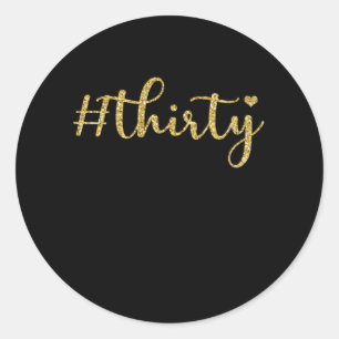 Pegatina Redonda Treinta de 1990 30 º regalo de cumpleaños