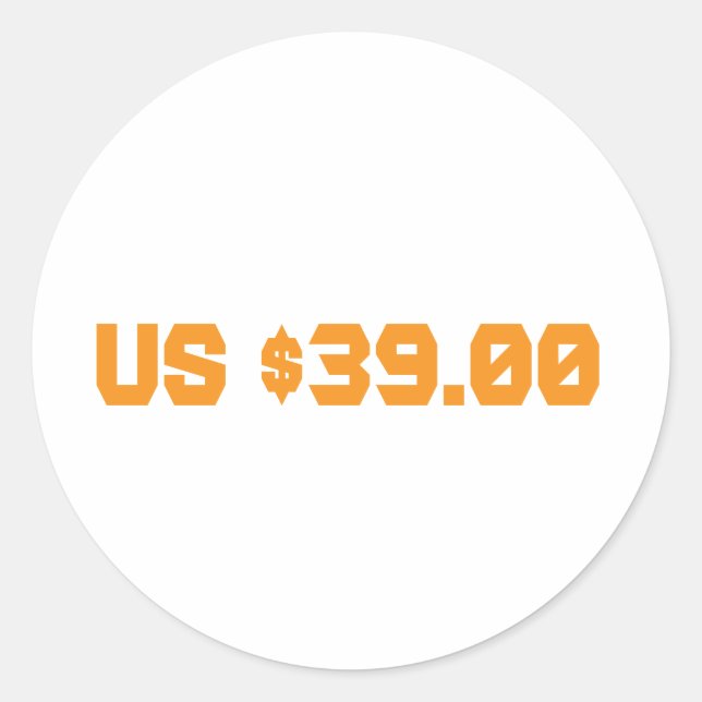 Pegatina Redonda Treinta y nueve dólares (Anverso)