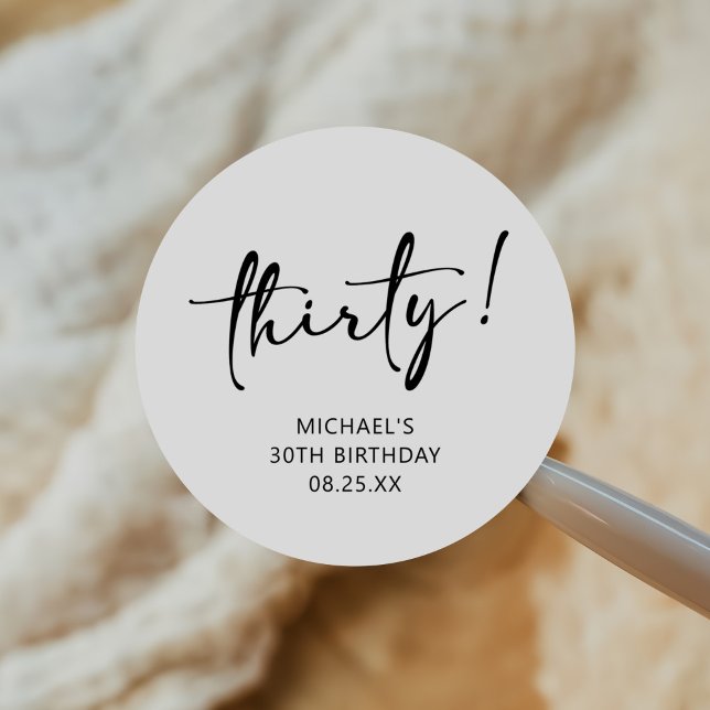 Pegatina Redonda Treinta y Treinta Blancos y Negros 30 años (Subido por el creador)