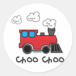 Pegatina Redonda Tren Choo Choo