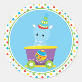 Pegatina Redonda Tren Circus | Hippo
