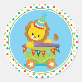 Pegatina Redonda Tren Circus | León