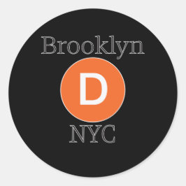 Pegatina Redonda Tren D de Brooklyn