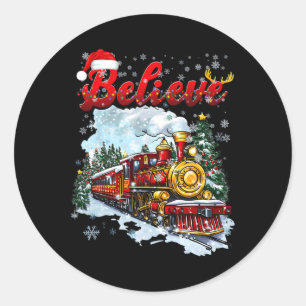 Pegatina Redonda Tren de Navidad Navidad Cree Polar Express Xm