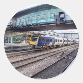 Pegatina Redonda Tren en la estación de Sheffield