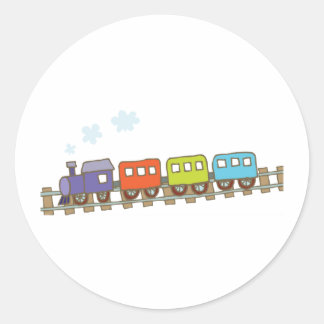 Pegatina Redonda Tren en pista