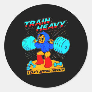 Pegatina Redonda Tren fuerte, no puedo costear la terapia