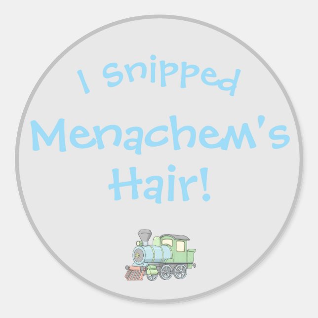 Pegatina Redonda Tren Pastel upsherin I Snipped (Anverso)