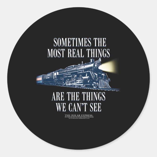 Pegatina Redonda Tren Polar Express (Anverso)