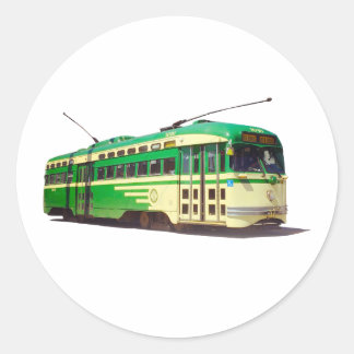 Pegatina Redonda Tren Retro de San Francisco Muni