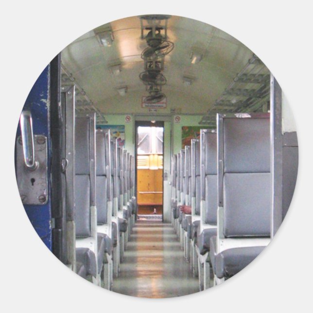 Pegatina Redonda Tren Transporte Tailandia ... Viajes del Sudeste A (Anverso)
