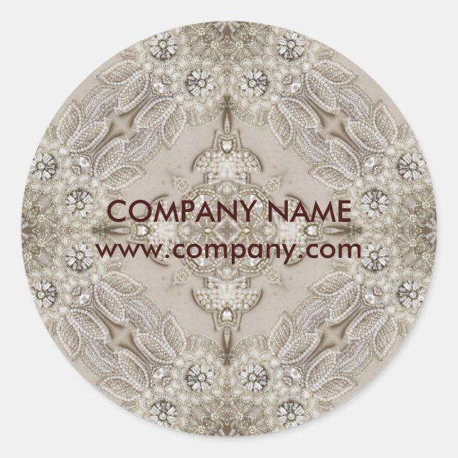 Pegatina Redonda Trendy Girly Moda Gatsby Fashion Paris Lace (Anverso)