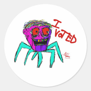 Pegatina Redonda Trendy I Votó Condado de Meme Ulster