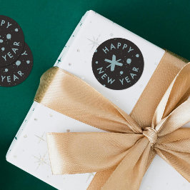 Pegatina Redonda Trendy Modern Handwritten Happy New Year Sticker