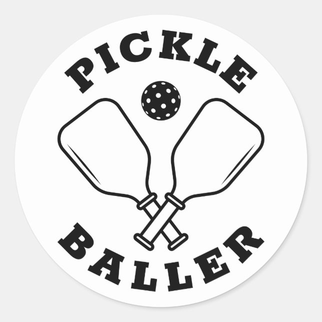 Pegatina Redonda Trendy Pickle Baller (Anverso)