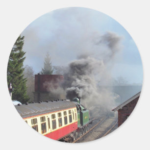 PEGATINA REDONDA TRENES DE VAPOR