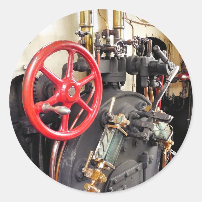 PEGATINA REDONDA TRENES DE VAPOR (Anverso)