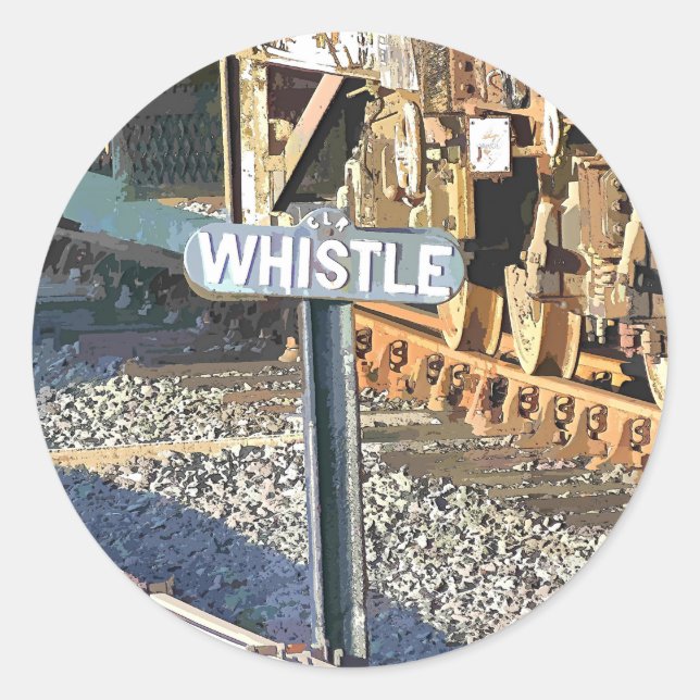 PEGATINA REDONDA TRENES DE VAPOR (Anverso)