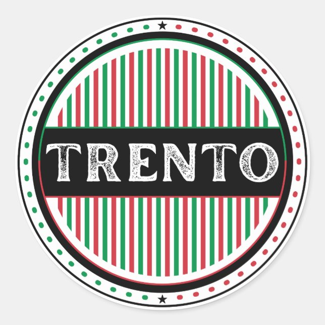 Pegatina Redonda Trento City Pride Emblem – Italian Identity (Anverso)