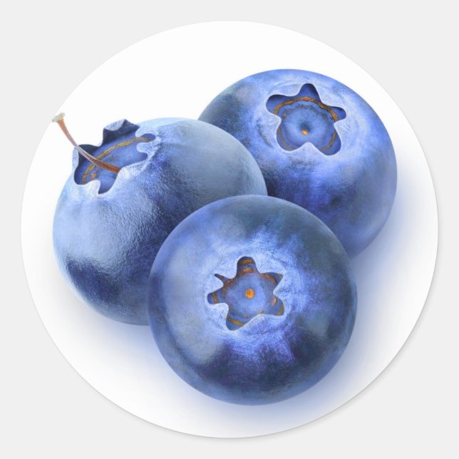 Pegatina Redonda Tres arándanos (Anverso)