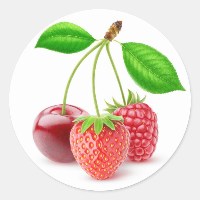 Pegatina Redonda Tres bayas (Anverso)