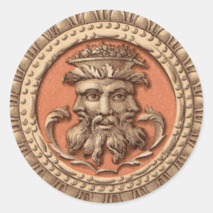 Pegatina Redonda tres caras