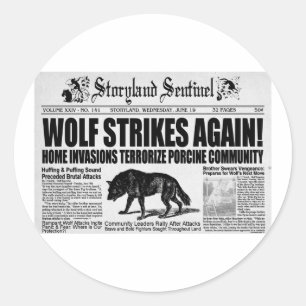 Pegatina Redonda Tres Cerditos