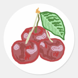Pegatina Redonda Tres cerezas