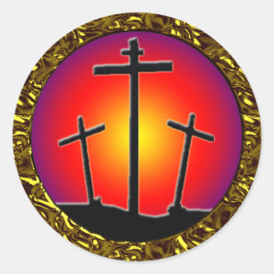 PEGATINA REDONDA TRES CRUZAS