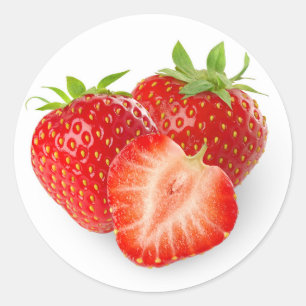 Pegatina Redonda Tres fresas
