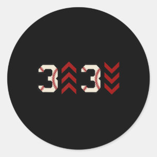 Pegatina Redonda Tres hacia arriba Tres hacia abajo Softbol de béis