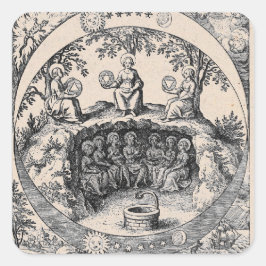 Pegatina Redonda Tres hermanas de la alquimia