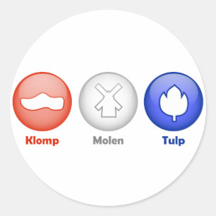 Pegatina Redonda Tres iconos holandeses
