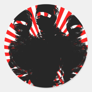 Pegatina Redonda Tres ninjas.