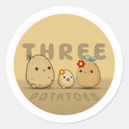 Pegatina Redonda Tres papas
