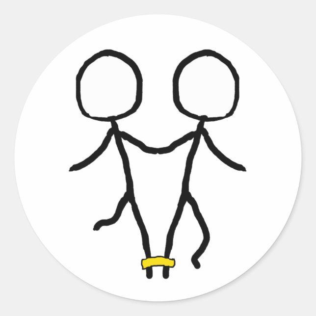 Pegatina Redonda Tres Piernas (Anverso)