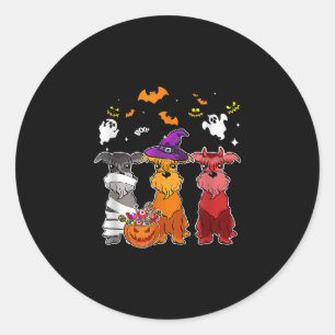 Pegatina Redonda Tres regalos de Halloween para el Gorra de brujas