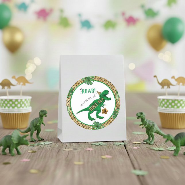 Pegatina Redonda Tres Rex Dinosaurio Tercer Cumpleaños (Subido por el creador)