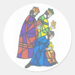 Pegatina Redonda Tres Reyes