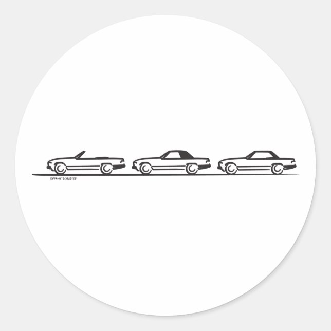 Pegatina Redonda Tres SLs de 107 (Anverso)